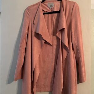 EUC Kut from the Kloth Soft Pink Draped Faux Seude Blazer